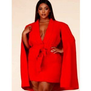 Red Cape Dress Plus Size